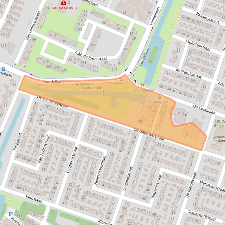 Kaart van postcodegebied 2985CG.