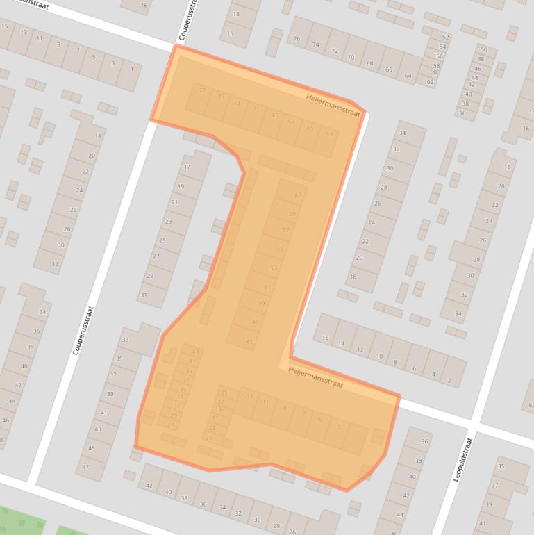 Kaart van postcodegebied 2985CH.