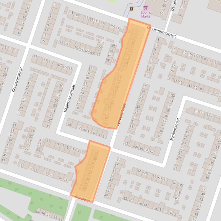 Kaart van postcodegebied 2985CN.