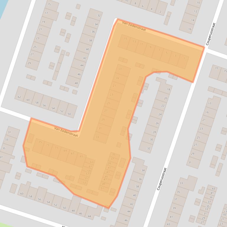 Kaart van postcodegebied 2985CR.