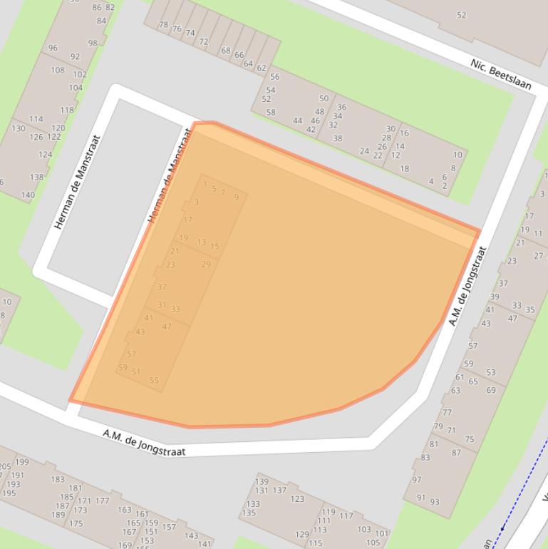 Kaart van postcodegebied 2985TG.