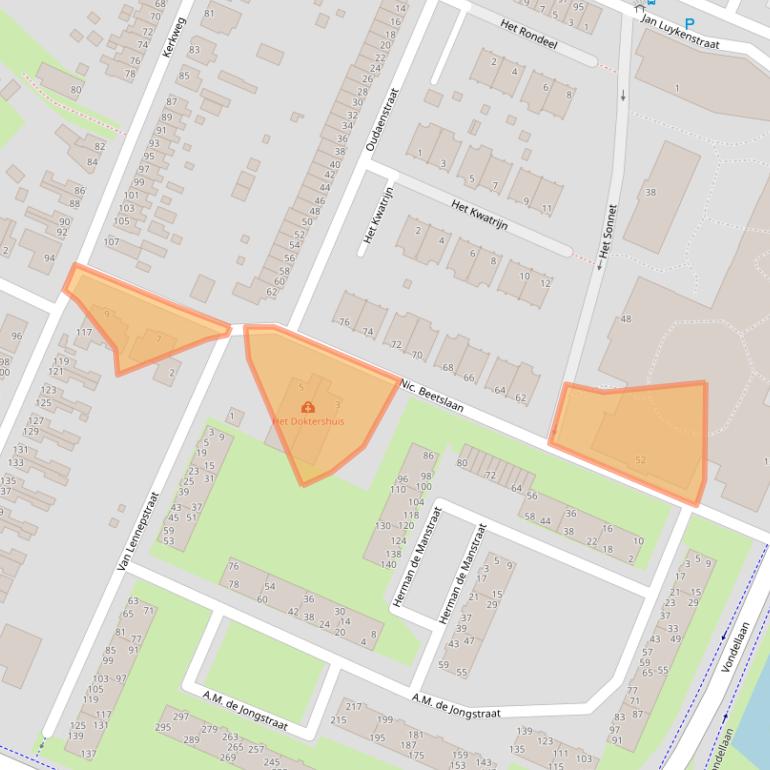 Kaart van postcodegebied 2985VG.