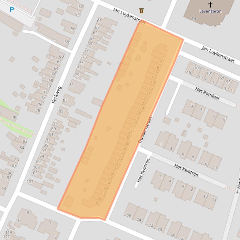 Kaart van postcodegebied 2985VN.