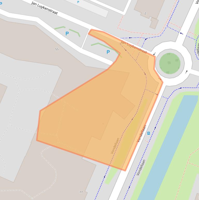 Kaart van postcodegebied 2985VP.