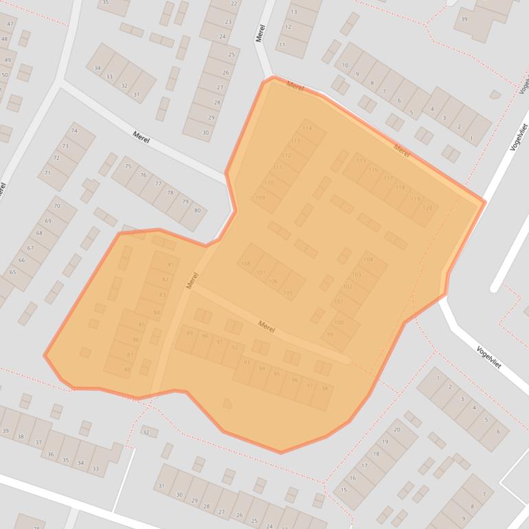 Kaart van postcodegebied 2986BD.