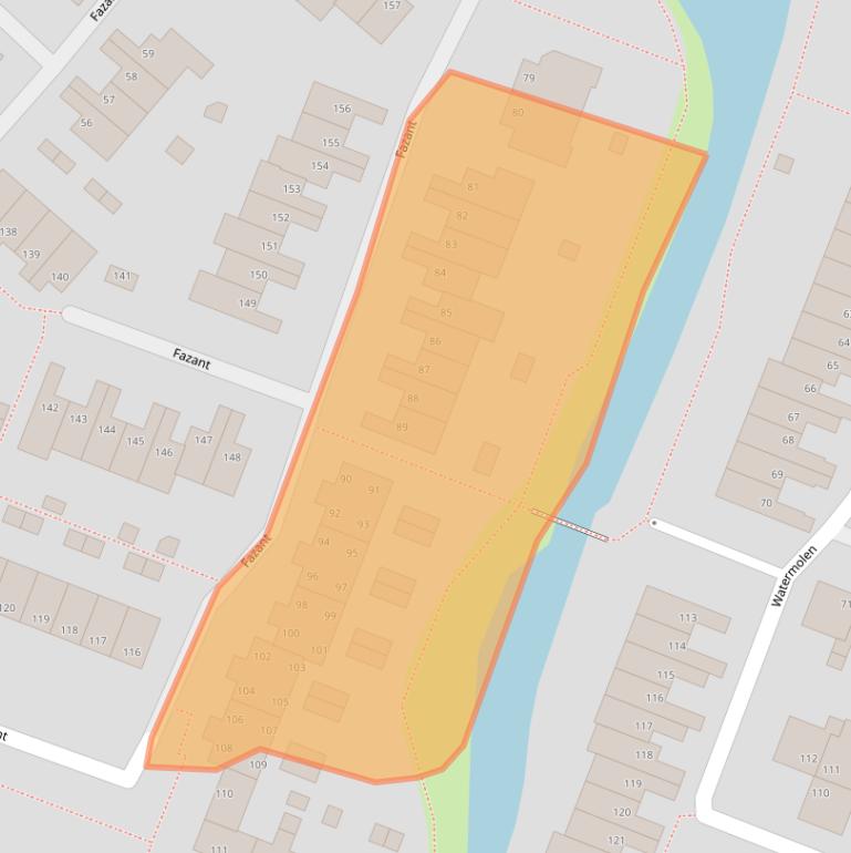 Kaart van postcodegebied 2986CL.