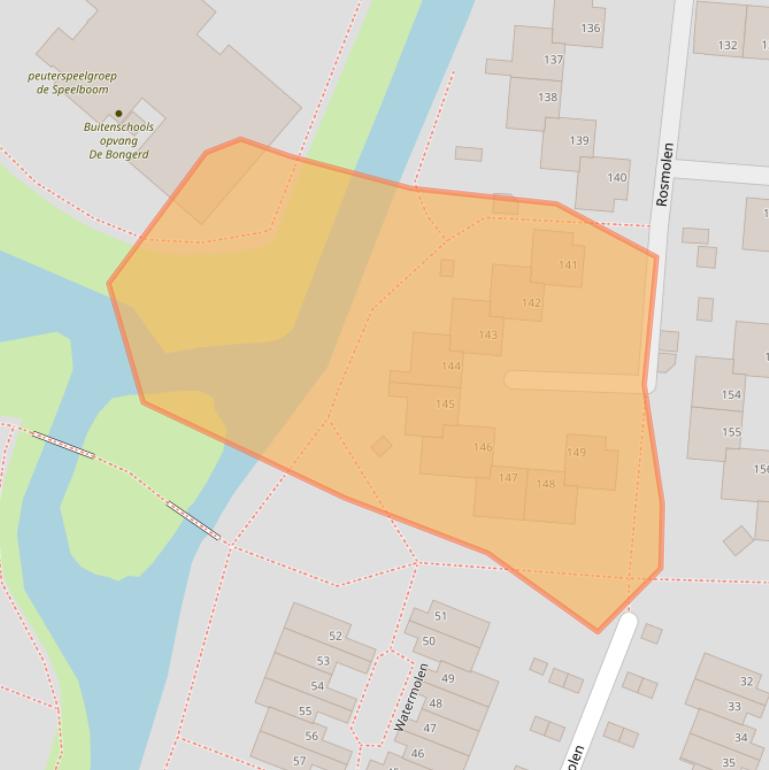 Kaart van postcodegebied 2986EJ.