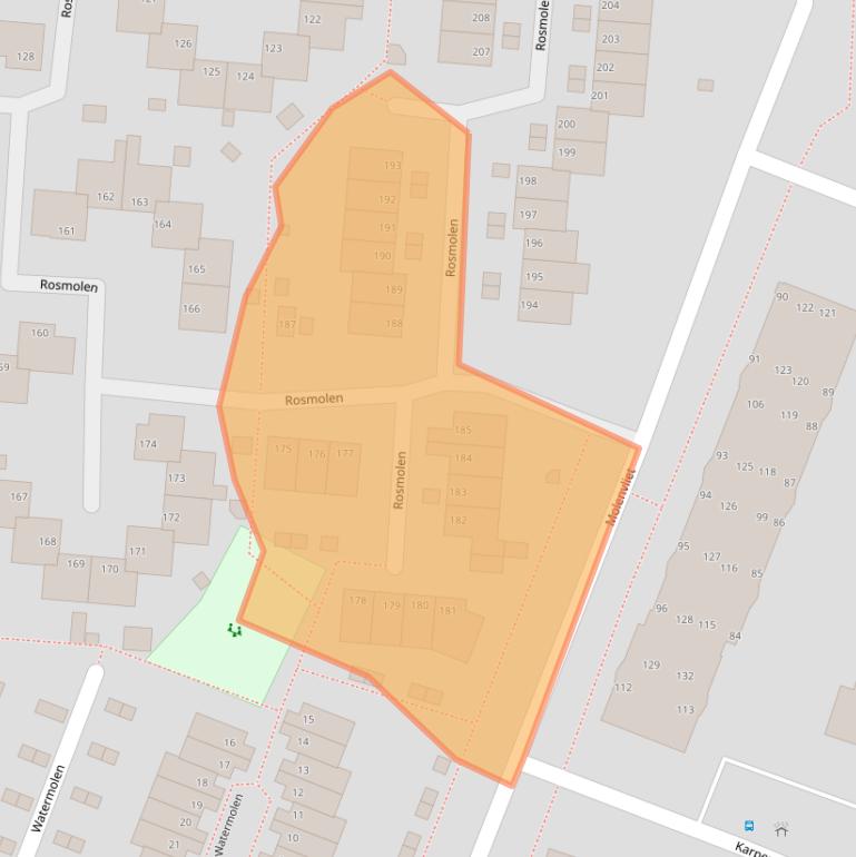 Kaart van postcodegebied 2986EM.