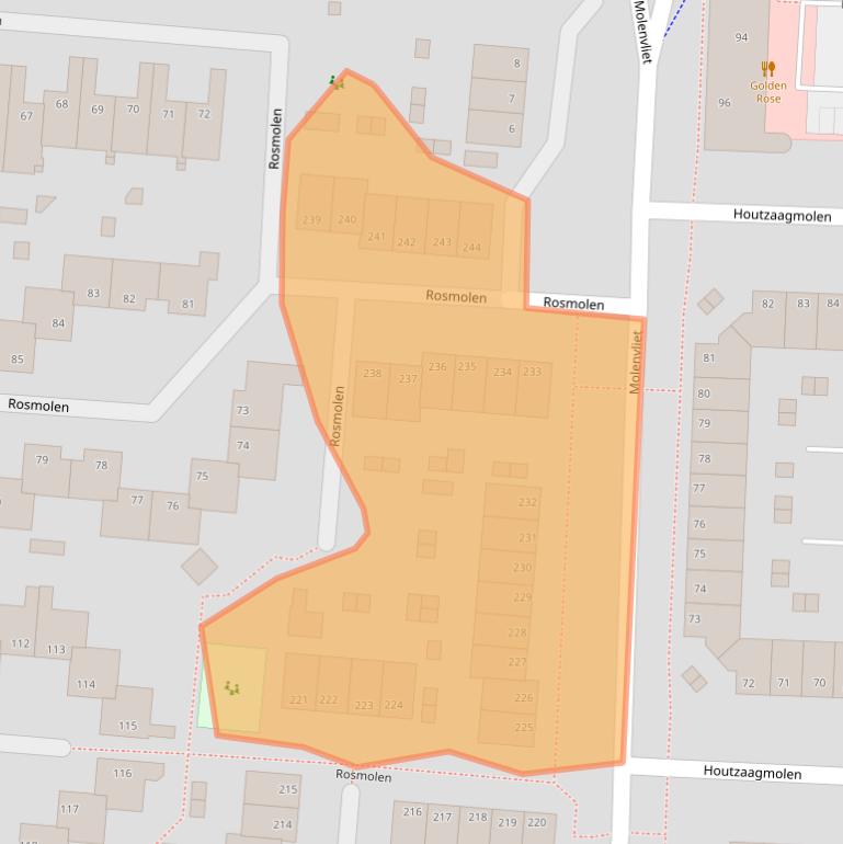 Kaart van postcodegebied 2986EP.