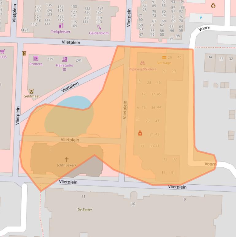 Kaart van postcodegebied 2986GH.