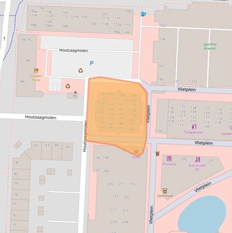 Kaart van postcodegebied 2986GL.