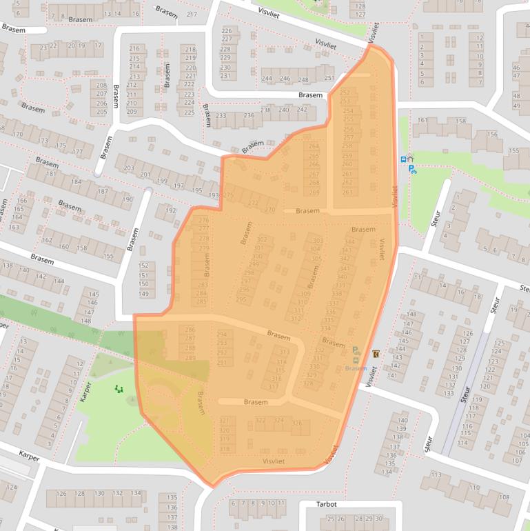 Kaart van postcodegebied 2986HC.