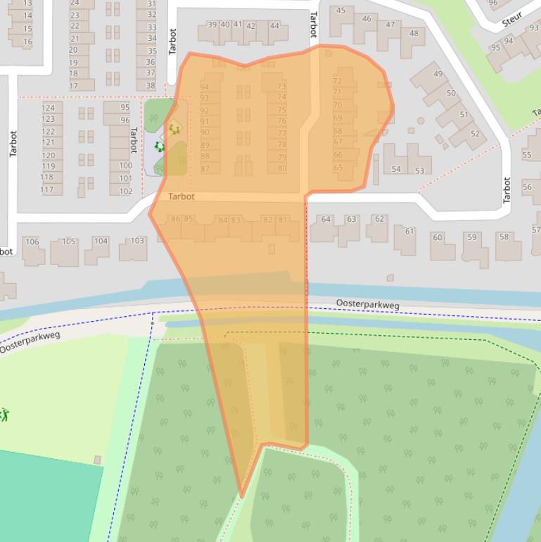 Kaart van postcodegebied 2986NC.