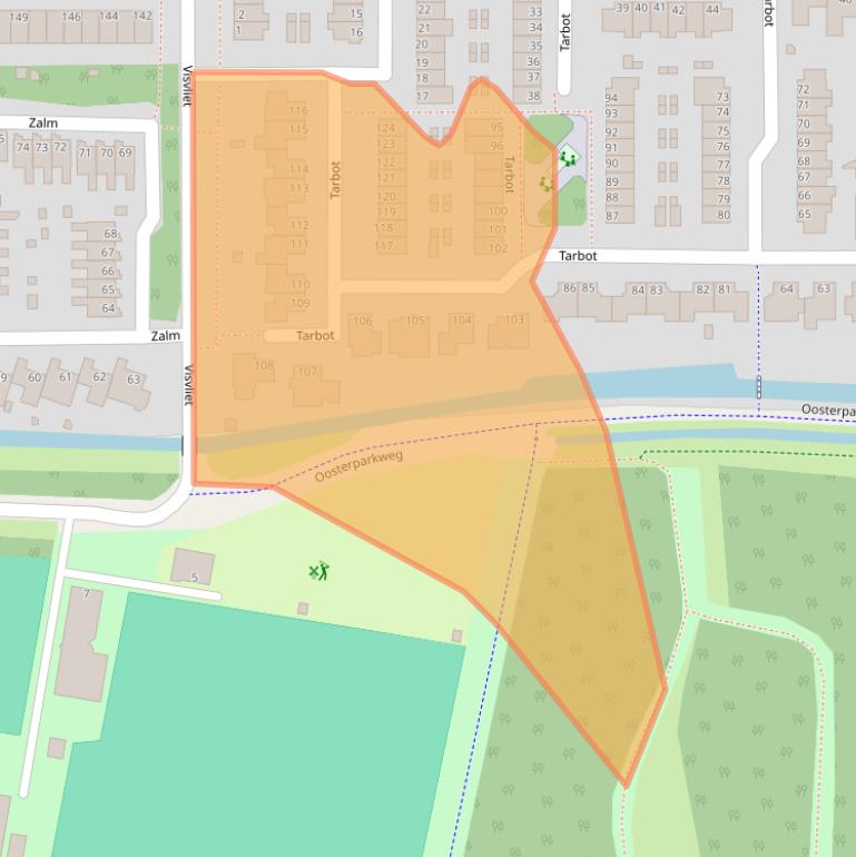 Kaart van postcodegebied 2986ND.