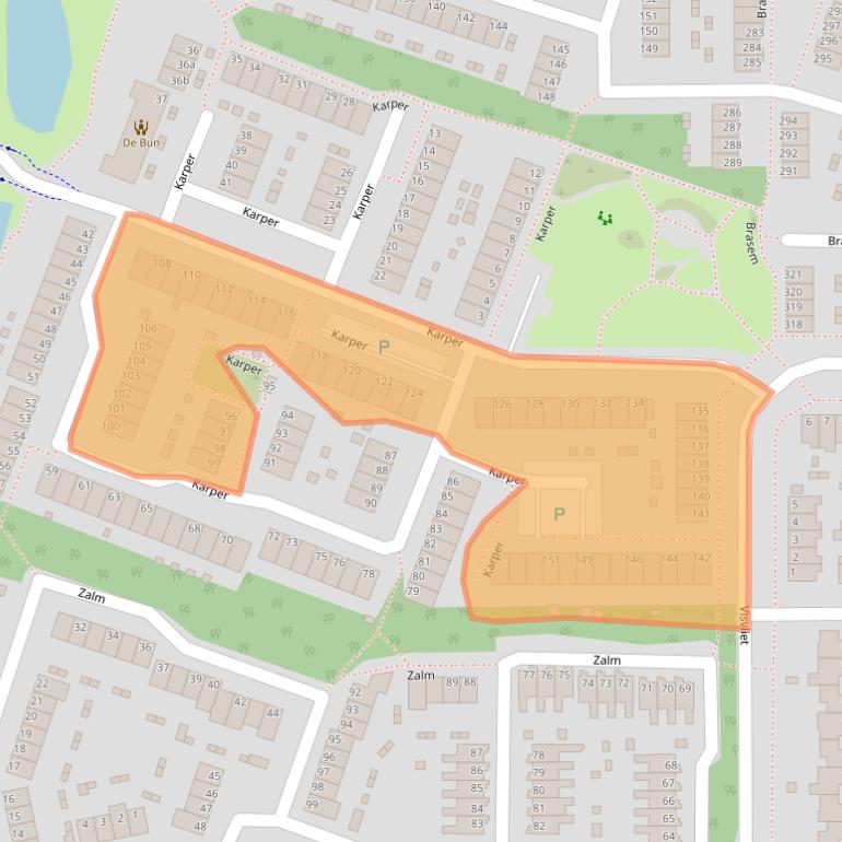 Kaart van postcodegebied 2986PB.