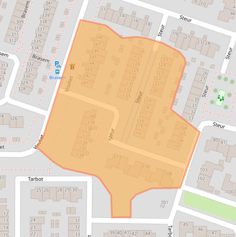 Kaart van postcodegebied 2986SL.