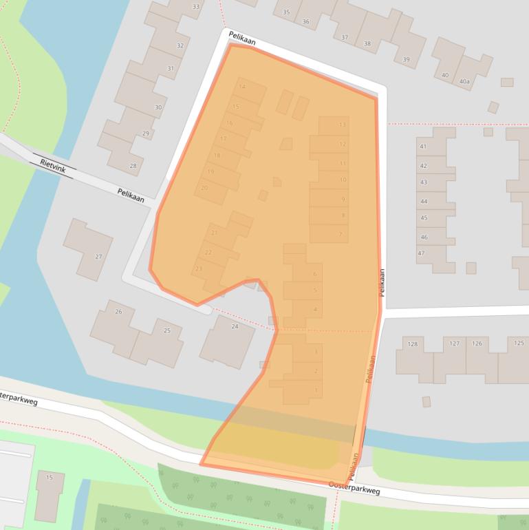 Kaart van postcodegebied 2986TA.