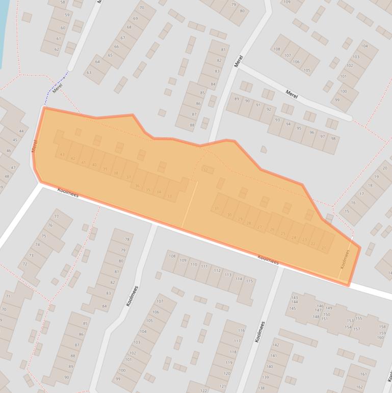 Kaart van postcodegebied 2986VB.