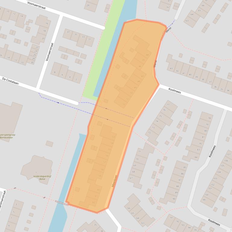 Kaart van postcodegebied 2986VC.