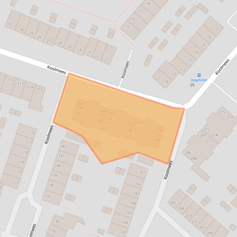 Kaart van postcodegebied 2986VK.