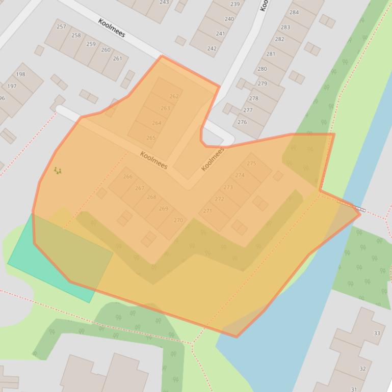 Kaart van postcodegebied 2986VV.