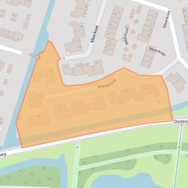 Kaart van postcodegebied 2986XA.