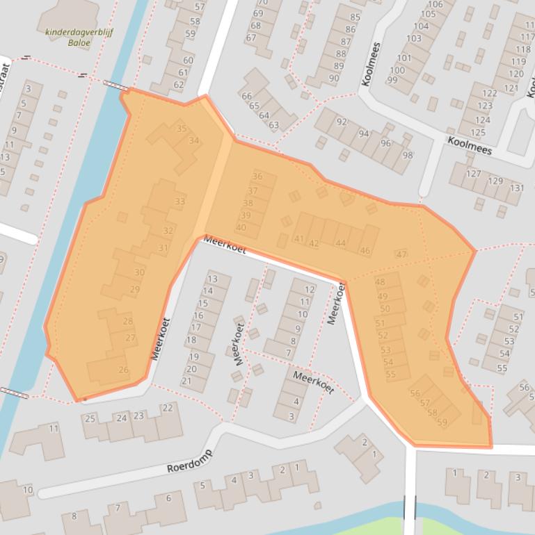 Kaart van postcodegebied 2986XC.