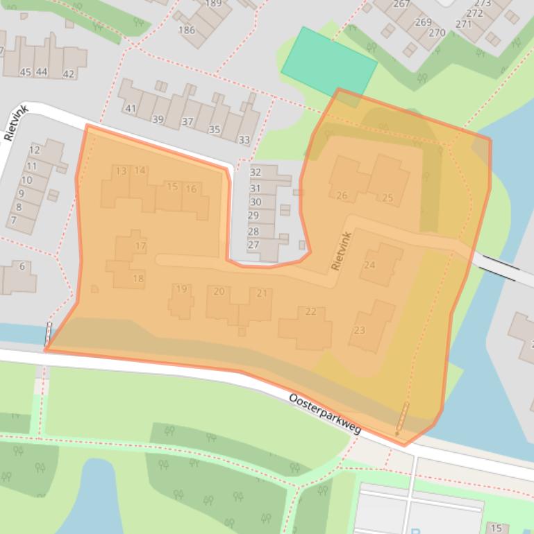 Kaart van postcodegebied 2986XE.