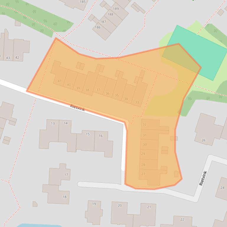 Kaart van postcodegebied 2986XG.