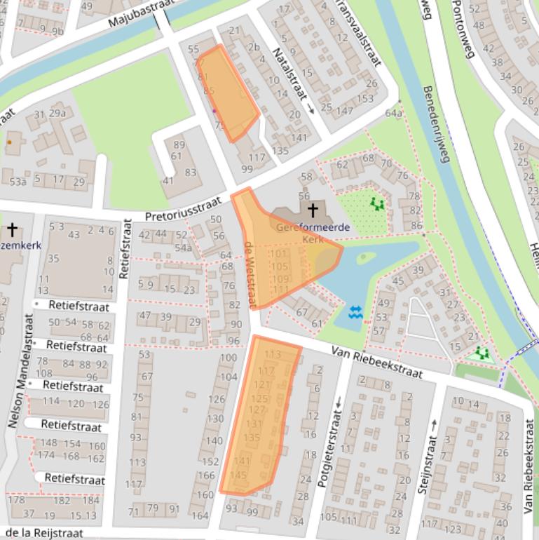 Kaart van postcodegebied 2987AB.