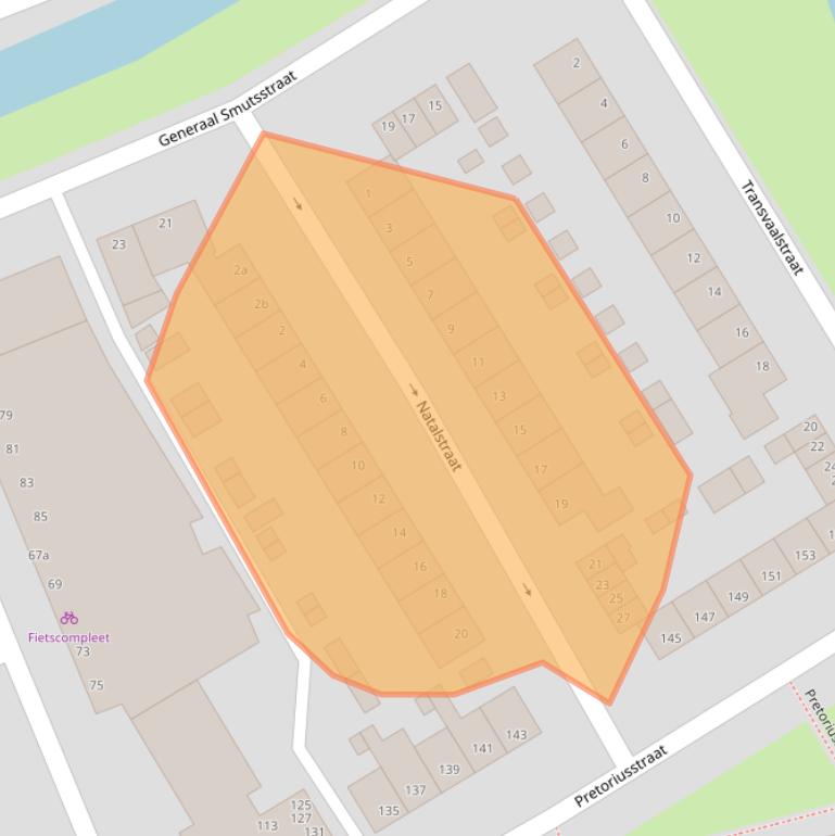 Kaart van postcodegebied 2987AG.