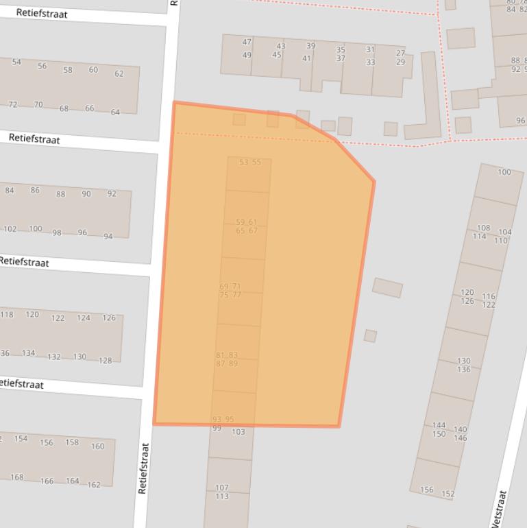 Kaart van postcodegebied 2987AM.