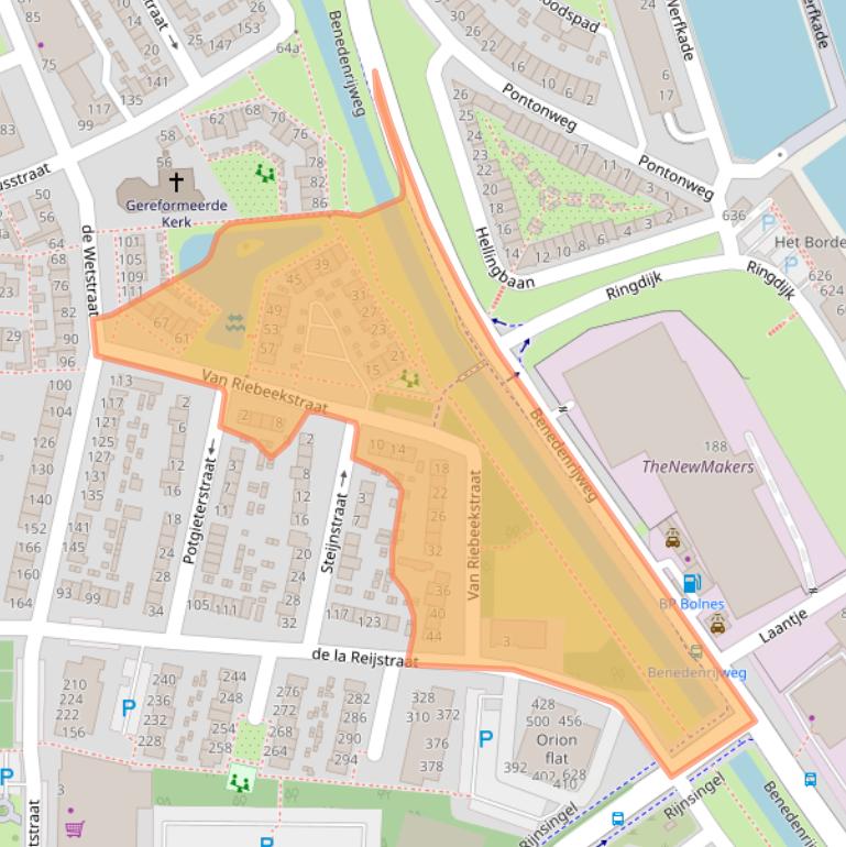 Kaart van postcodegebied 2987AV.