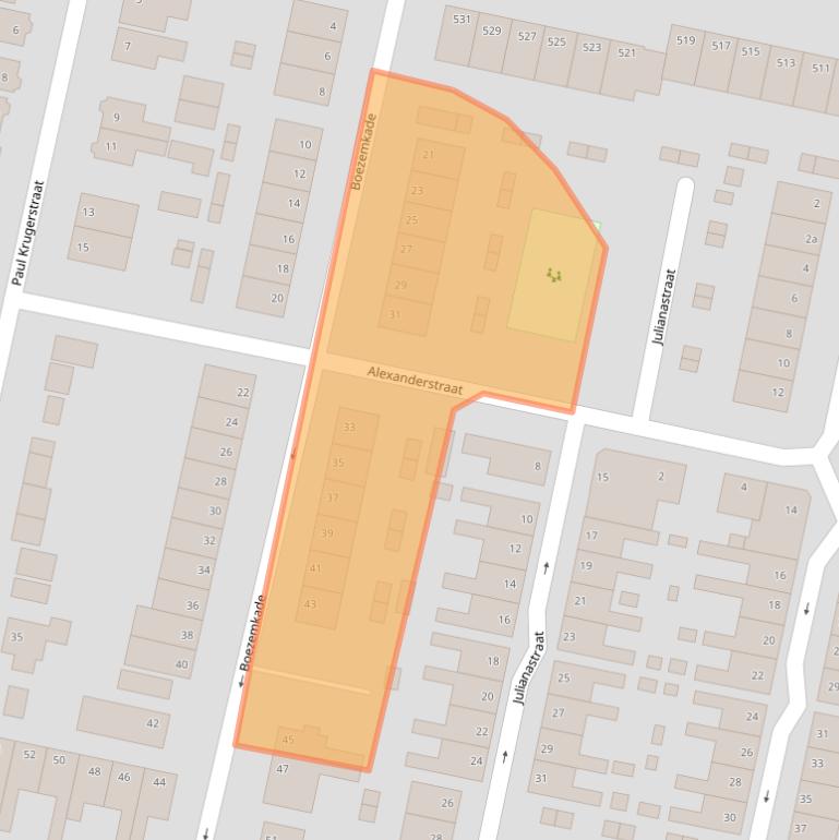 Kaart van postcodegebied 2987BB.