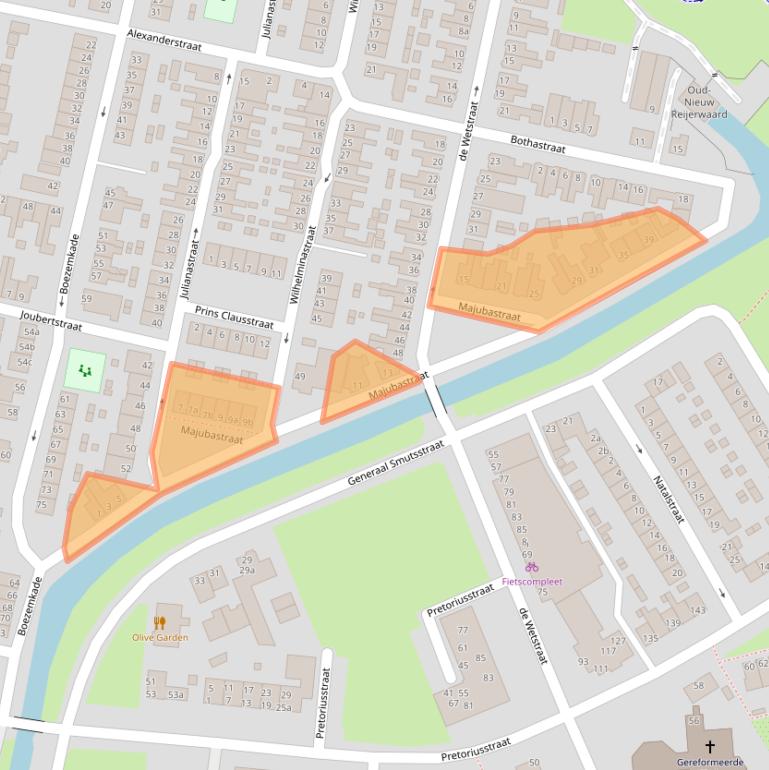 Kaart van postcodegebied 2987BN.