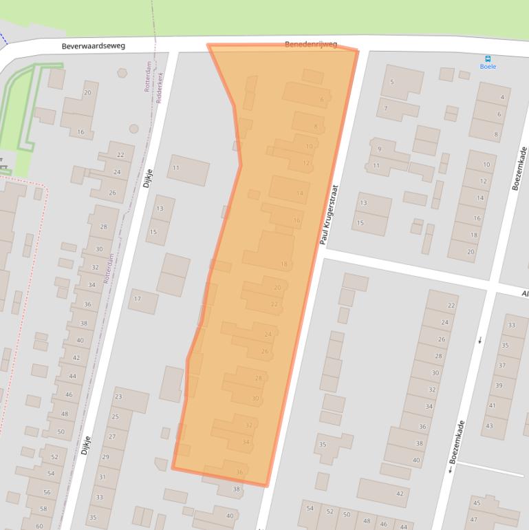 Kaart van postcodegebied 2987BT.