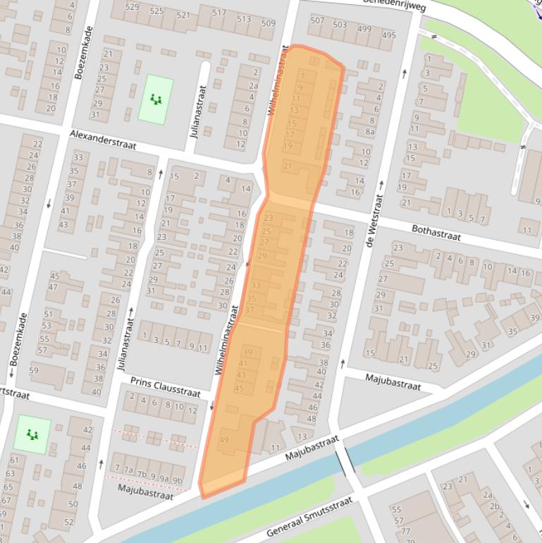 Kaart van postcodegebied 2987BX.