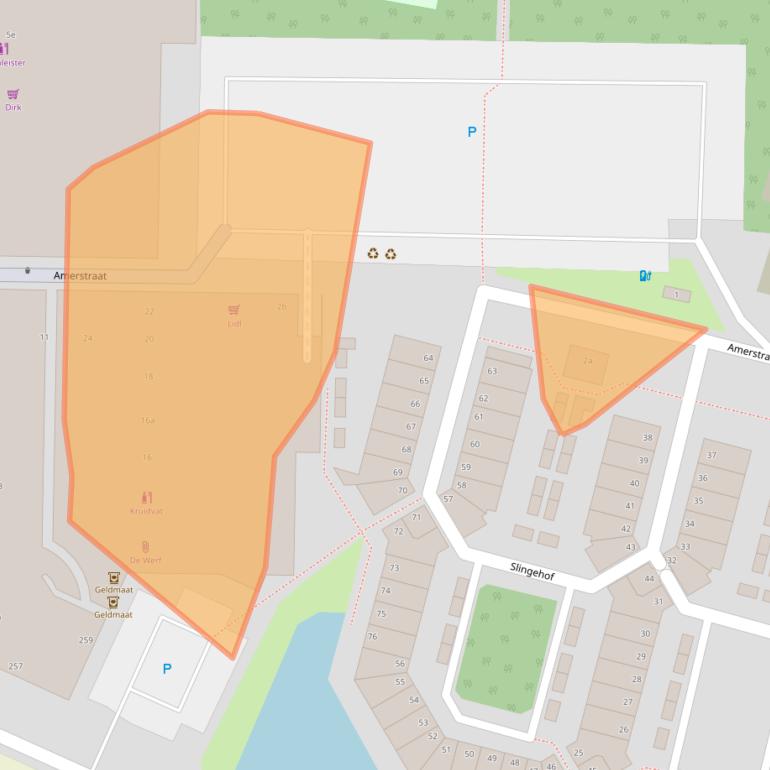 Kaart van postcodegebied 2987CA.