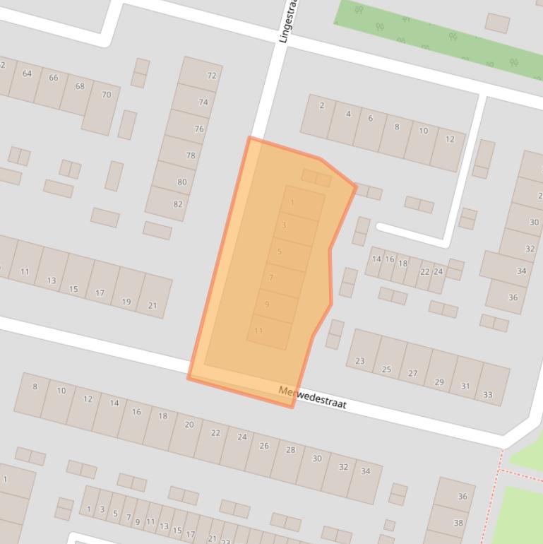 Kaart van postcodegebied 2987CE.