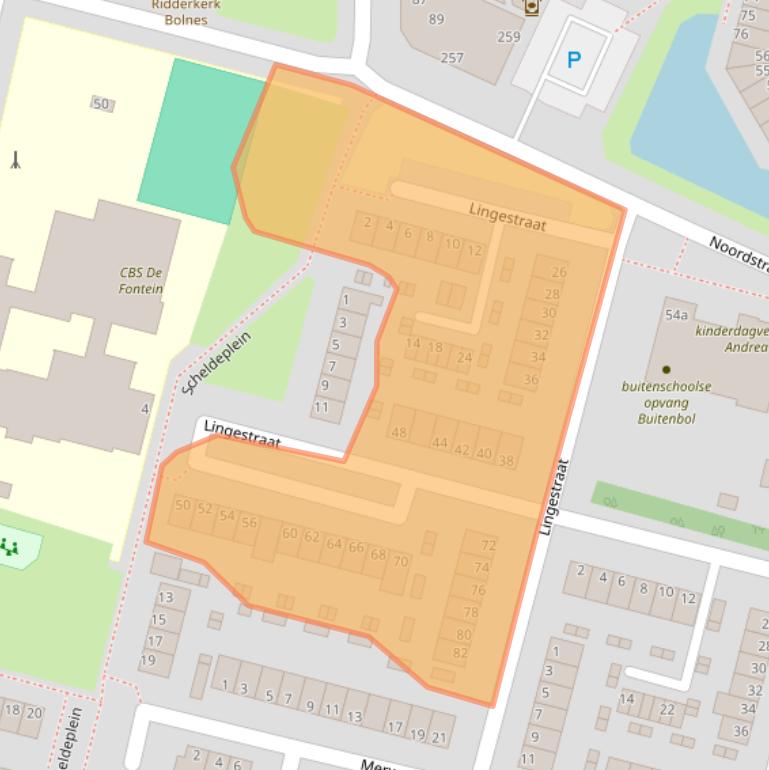 Kaart van postcodegebied 2987CG.