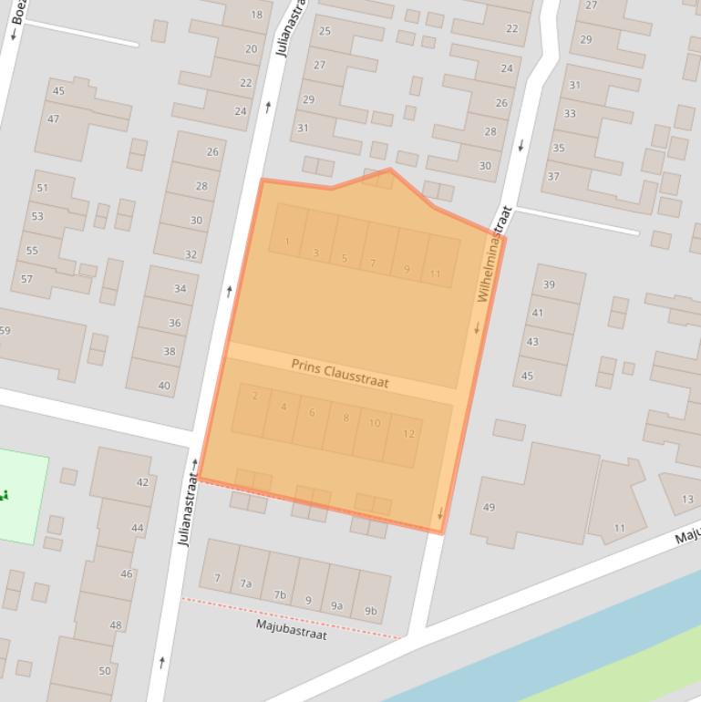 Kaart van postcodegebied 2987DA.