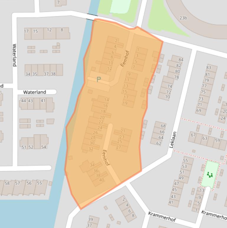 Kaart van postcodegebied 2987EA.