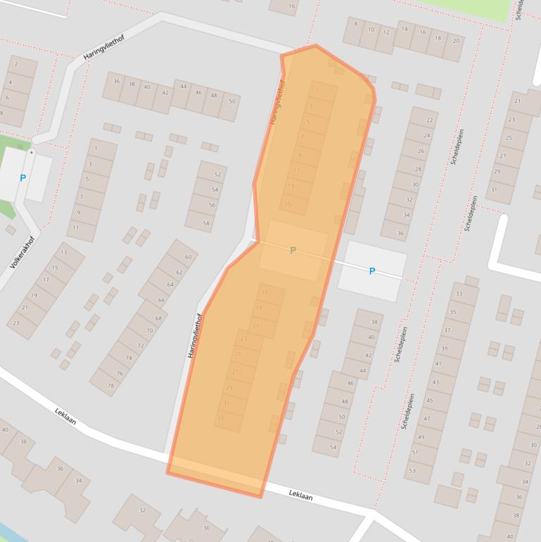 Kaart van postcodegebied 2987EC.