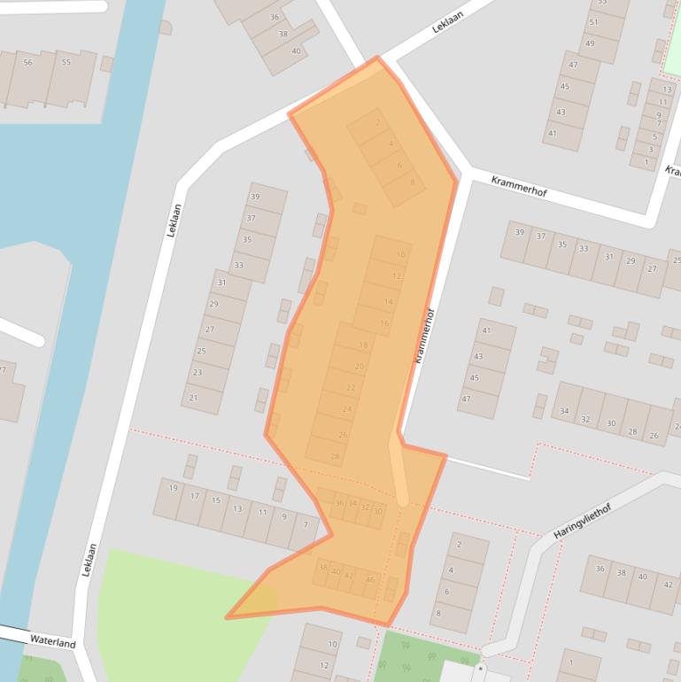 Kaart van postcodegebied 2987EH.