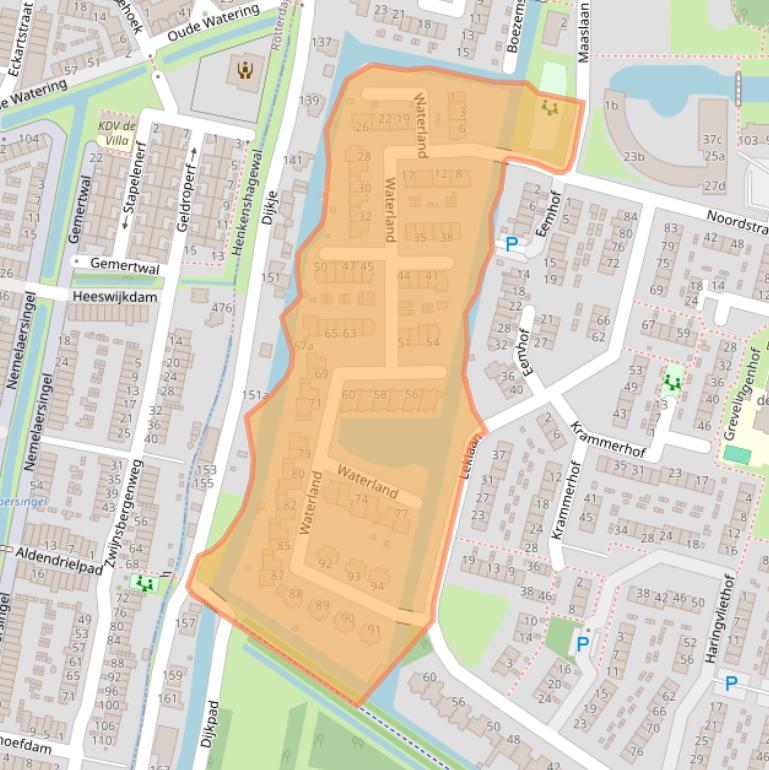 Kaart van postcodegebied 2987EN.