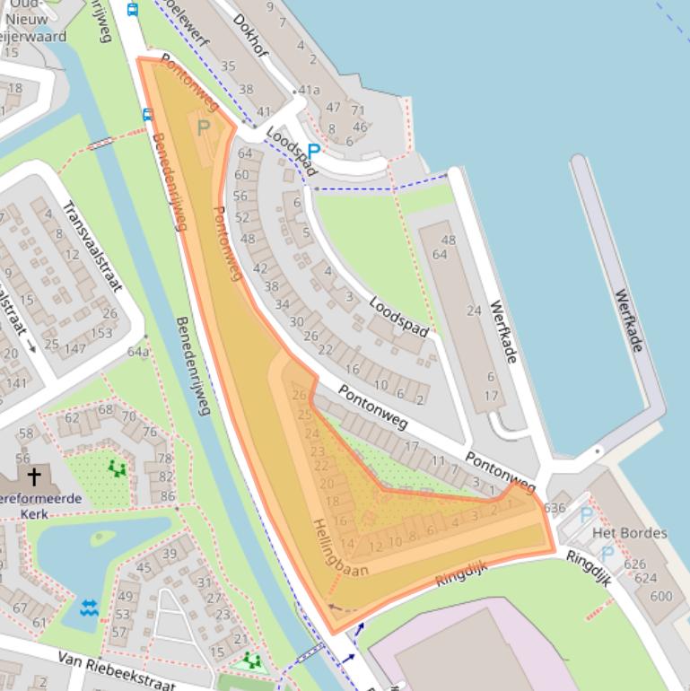 Kaart van postcodegebied 2987RC.