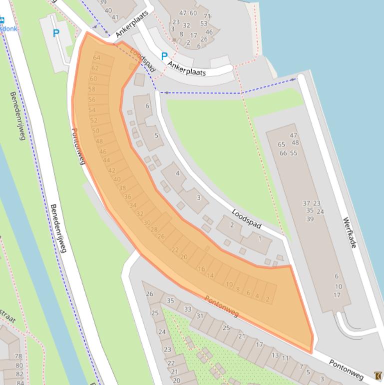 Kaart van postcodegebied 2987RG.