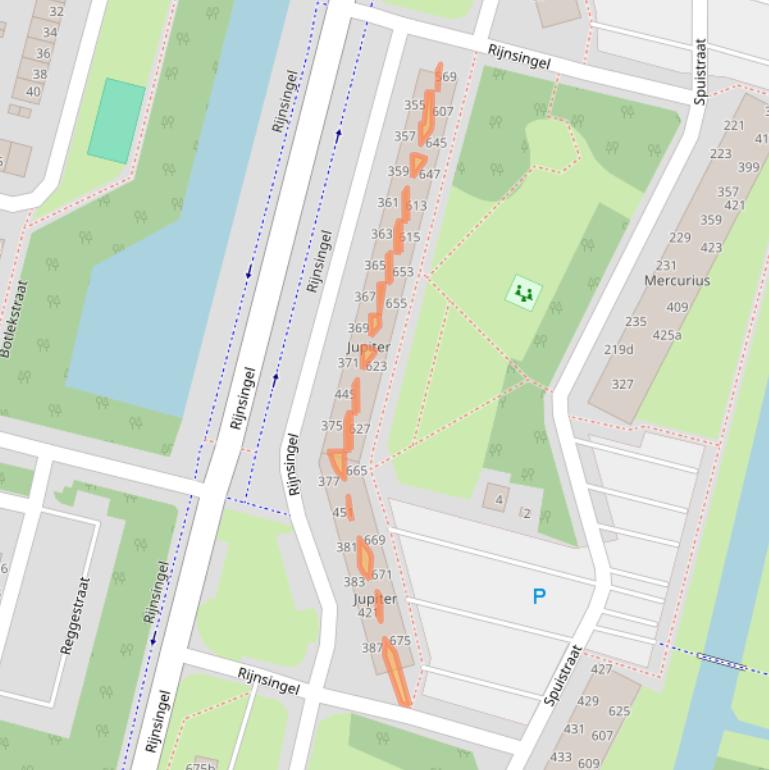 Kaart van postcodegebied 2987SW.