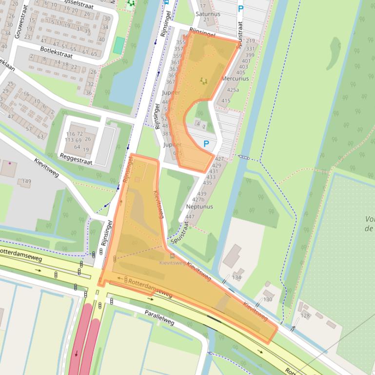 Kaart van postcodegebied 2987SZ.