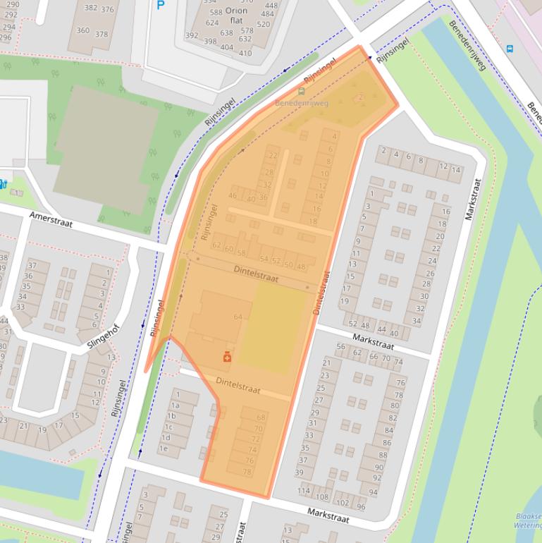 Kaart van postcodegebied 2987TB.